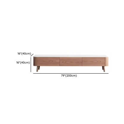Modern Wood Marble Top TV Stand with Drawers