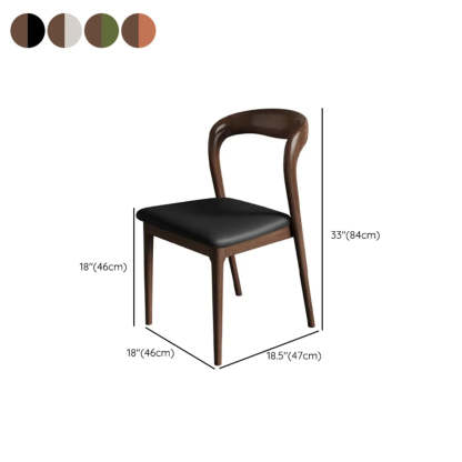 Mid-Century Wood Open-Back Upholstered Dining Chair