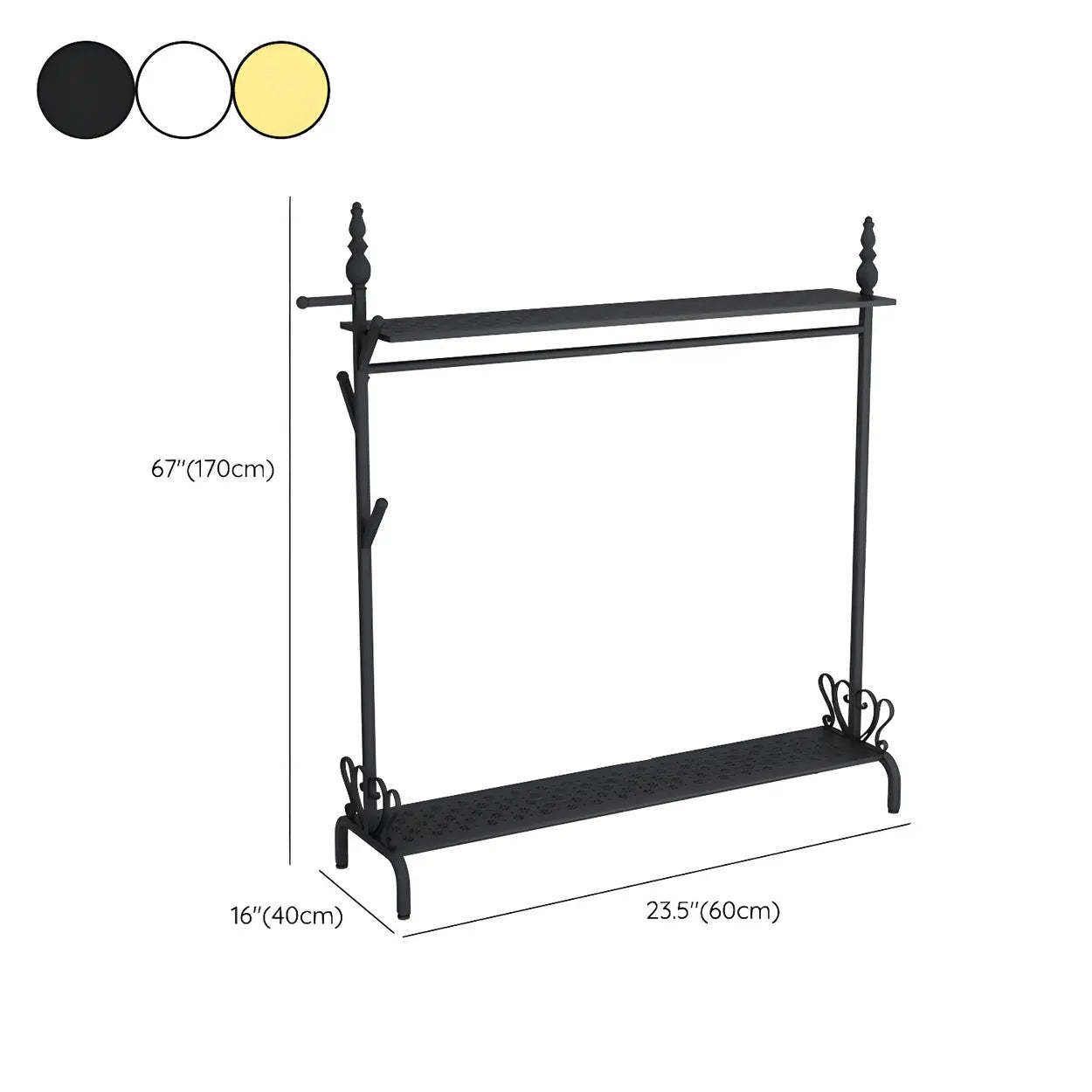 Metal Freestanding Coat Rack with Storage