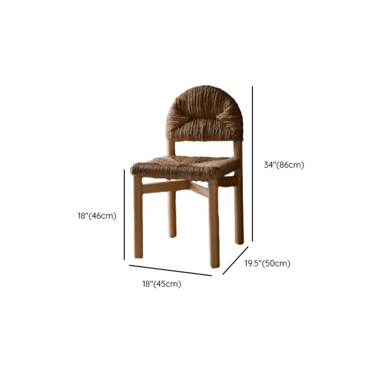 Rustic Curved Braided Rope Dining Chair Natural