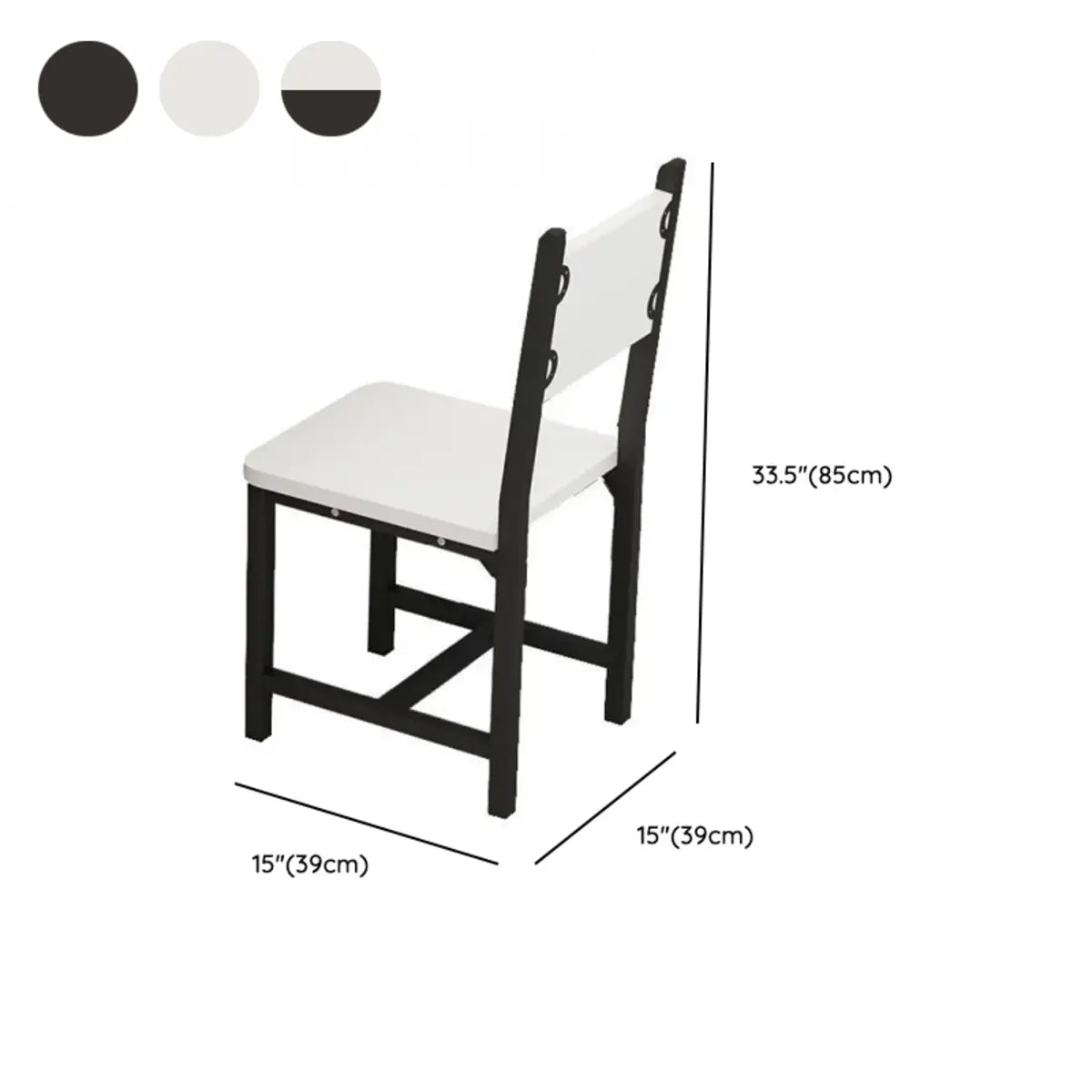 Modern Black and White Square Metal Stool