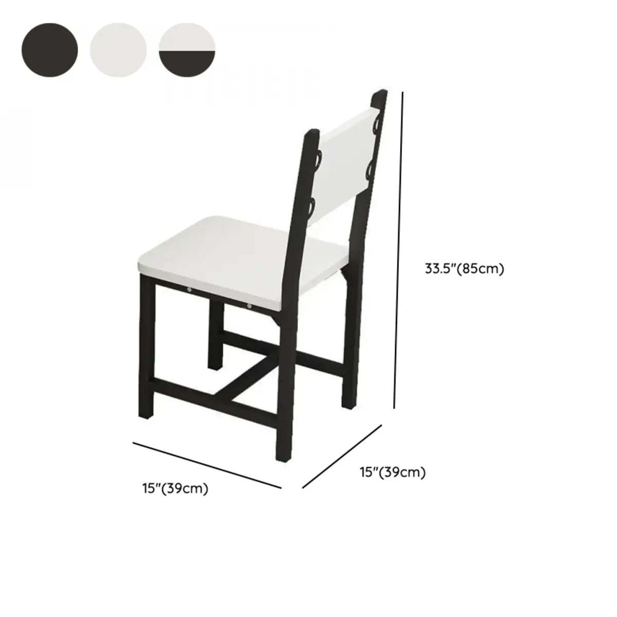 Modern Black and White Square Metal Stool