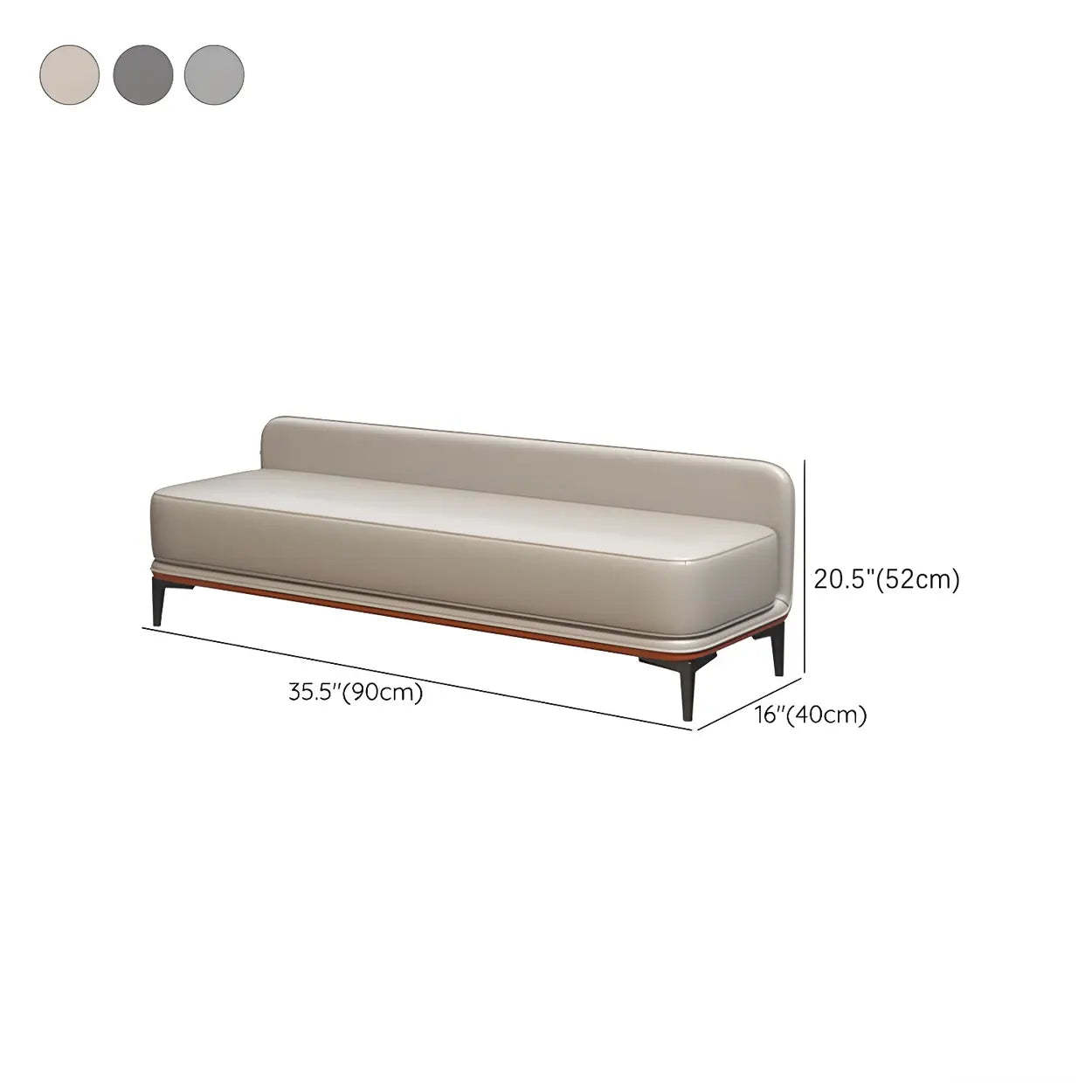 Light Gray Faux Leather Bedroom Bench