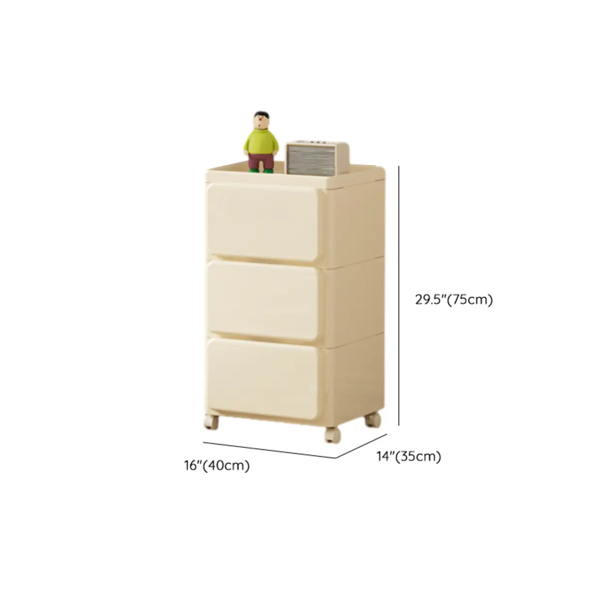 Off-White Acrylic Minimalist Storage Chest