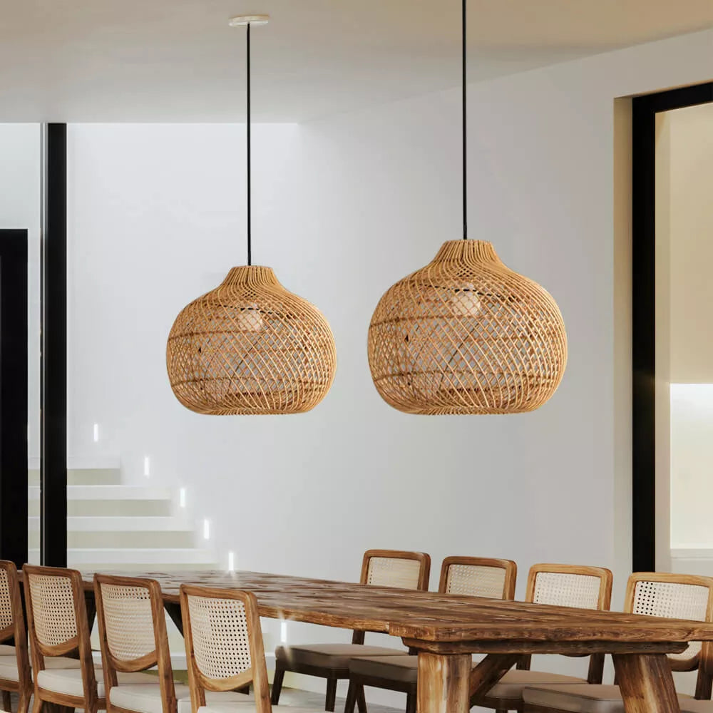 Handmade Wicker Basket Rattan Pendant Light