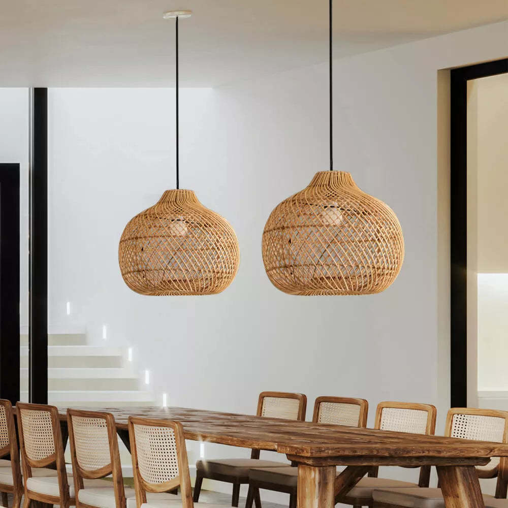 Handmade Wicker Basket Rattan Pendant Light