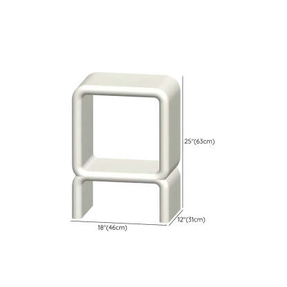 White Square Open Curio Display Cabinet