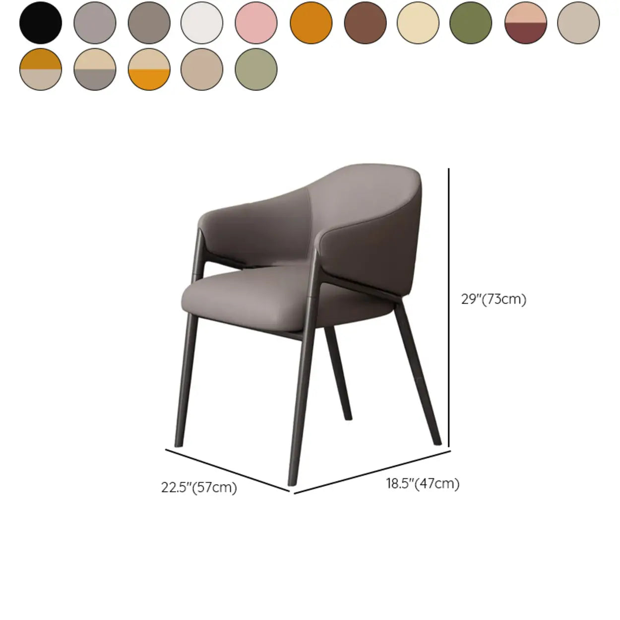 Mid-Century Upholstered Curved Back Dining Chair