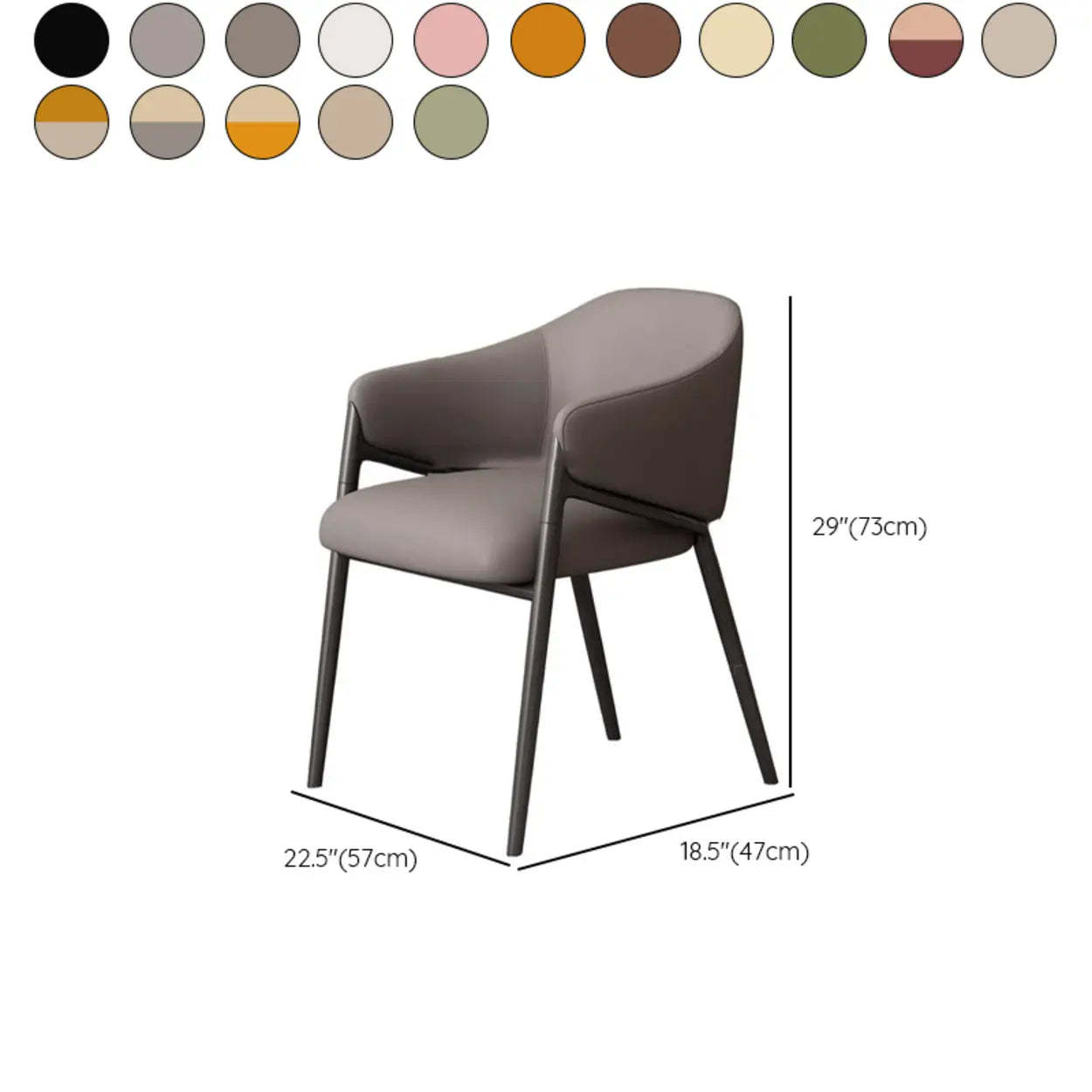 Mid-Century Upholstered Curved Back Dining Chair