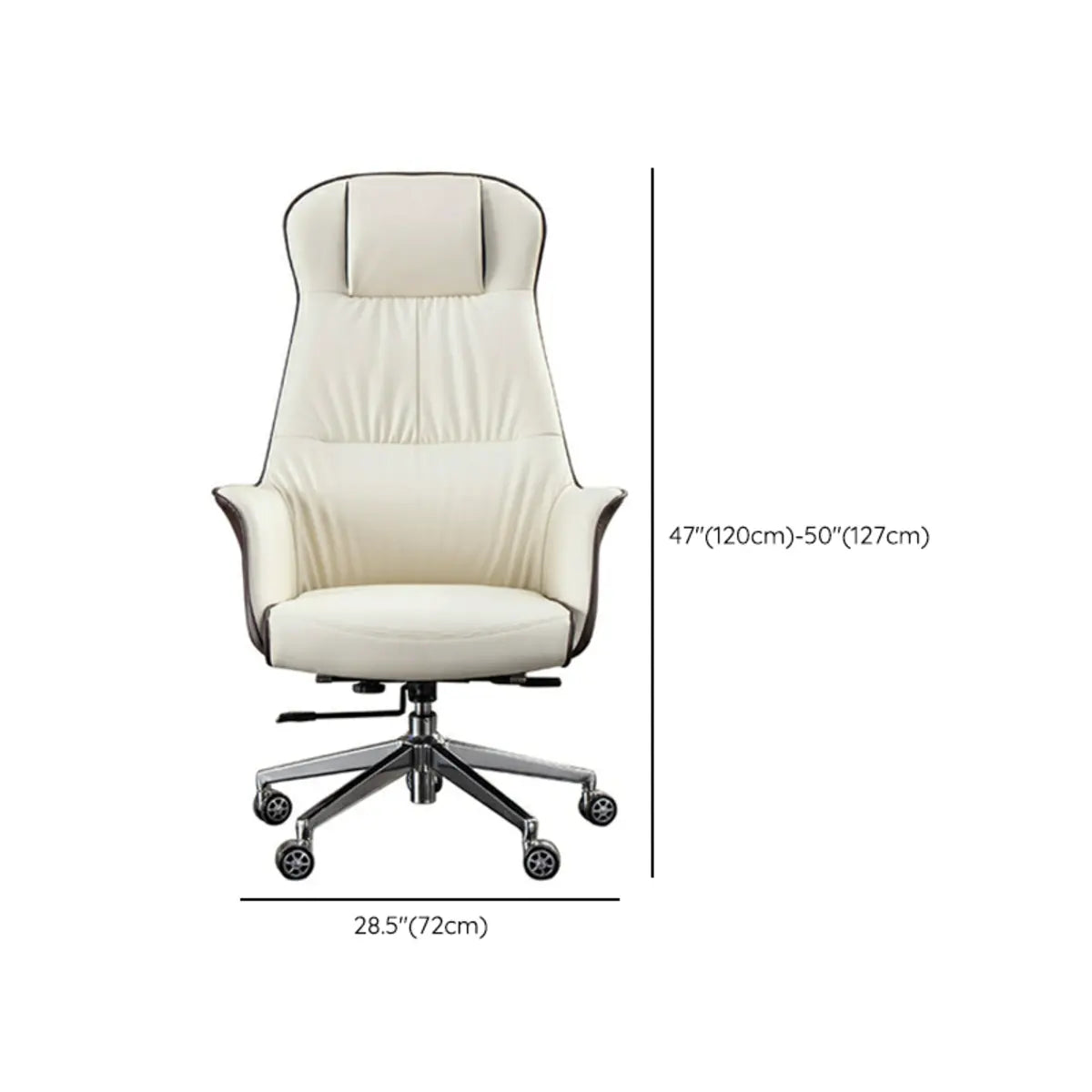 Tilt Swivel Cream Leather Executive Office Chair