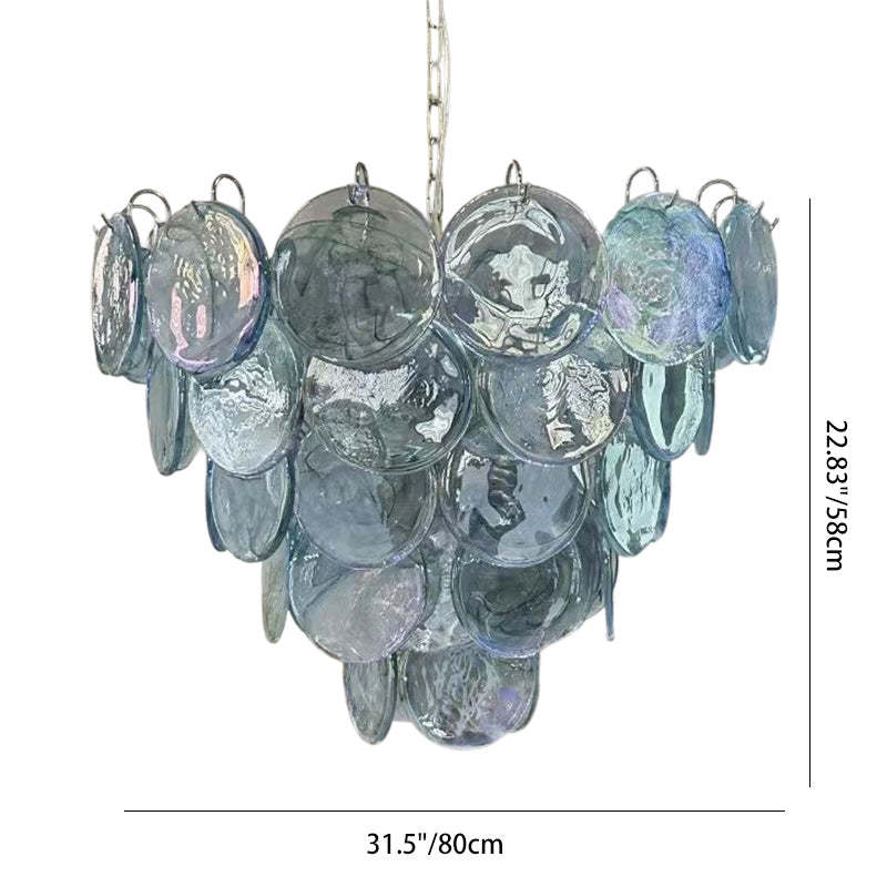 French Flower Iron Glass Chandelier