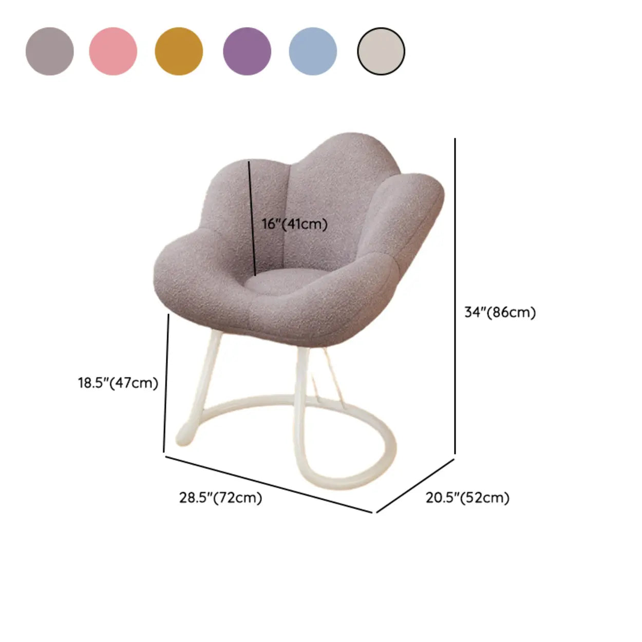 Modern Armless White Swivel Office Chair
