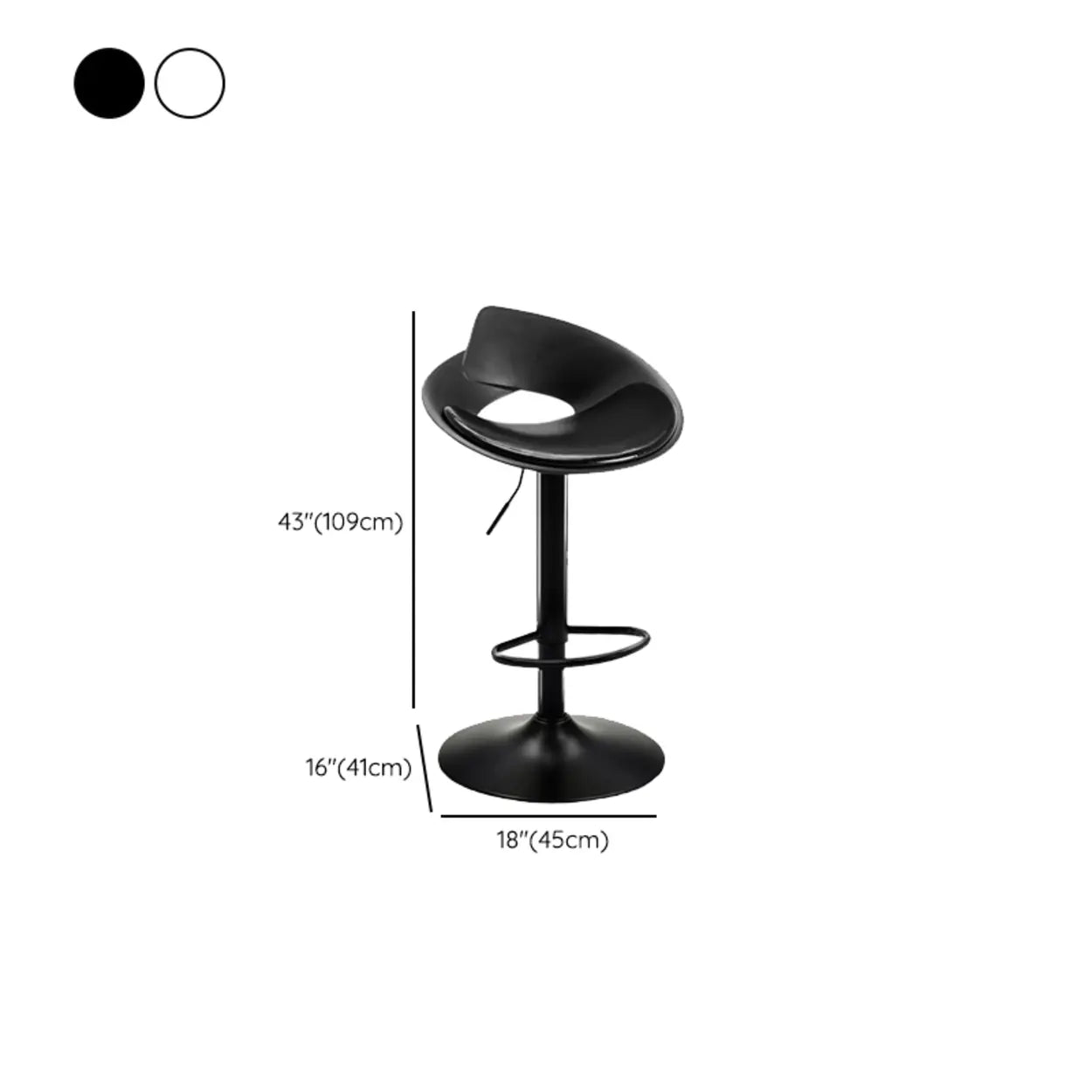 Adjustable Height Metal Leather Bucket Swivel Bar Stool