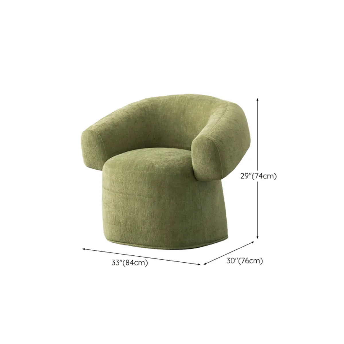 Pink Tear-Resistant Chenille Fixed-Back Arm Chair