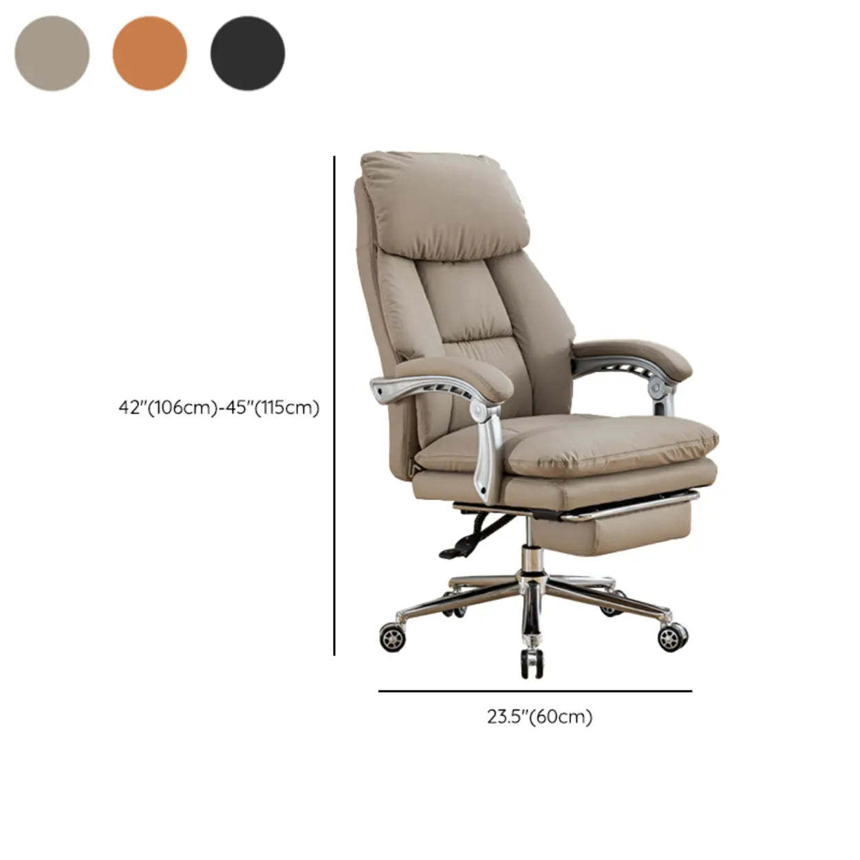 Swivel High-Back Faux Leather Office Chair with Headrest