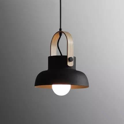 Nordic Wood Dome Handle Pendant Light