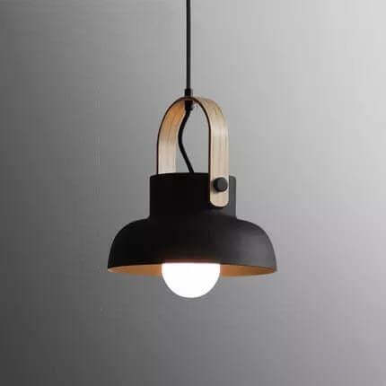 Nordic Wood Dome Handle Pendant Light