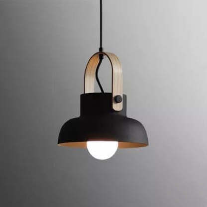 Nordic Wood Dome Handle Pendant Light