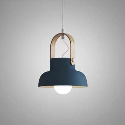 Nordic Wood Dome Handle Pendant Light