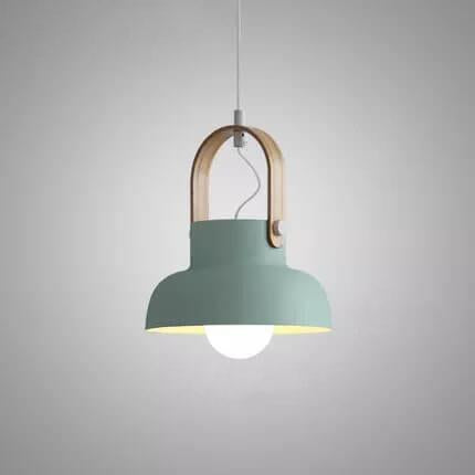 Nordic Wood Dome Handle Pendant Light