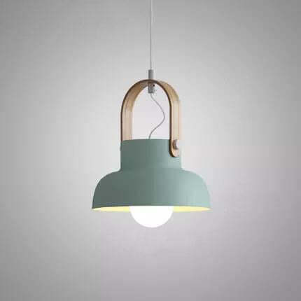 Nordic Wood Dome Handle Pendant Light