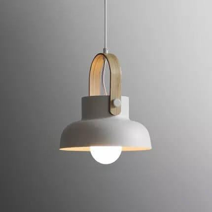 Nordic Wood Dome Handle Pendant Light