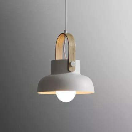 Nordic Wood Dome Handle Pendant Light
