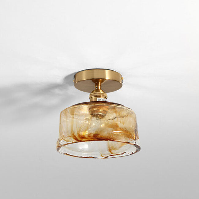 Lighom japanese amber glass flush mount lighting — 220V-240V (UK/AU)