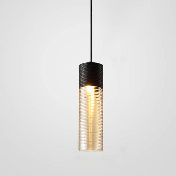 Modern Ribbed Glass Pendant Light