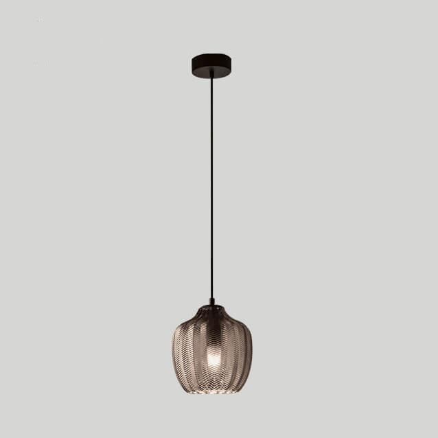 Nordic Textured Wavy Glass Barrel Pendant