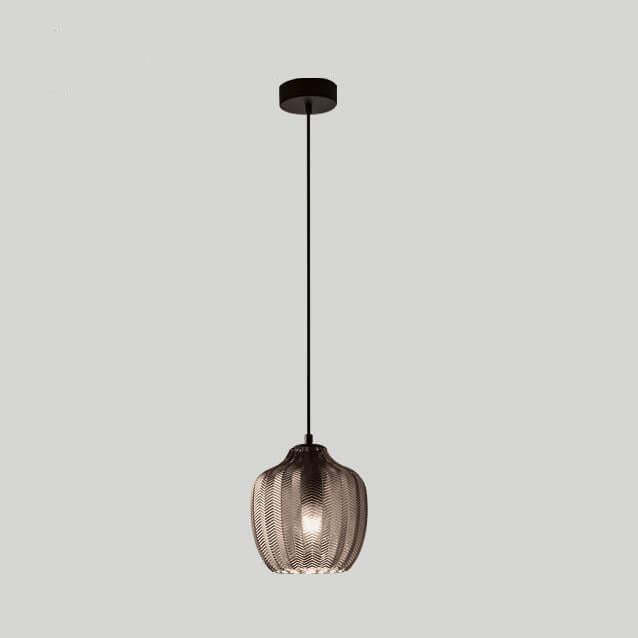 Nordic Textured Wavy Glass Barrel Pendant