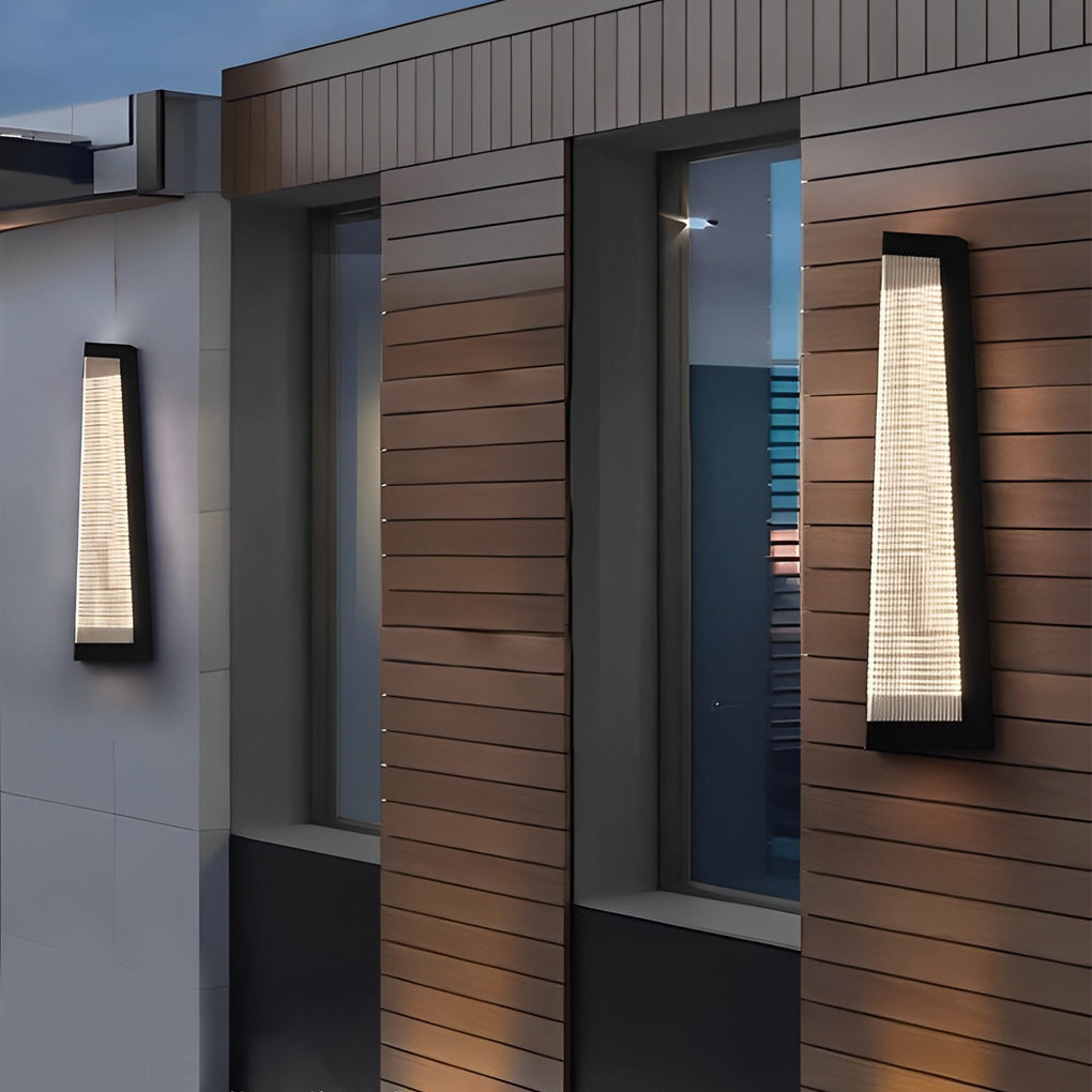 Striped Acrylic Black Modern Outdoor Wall Light
