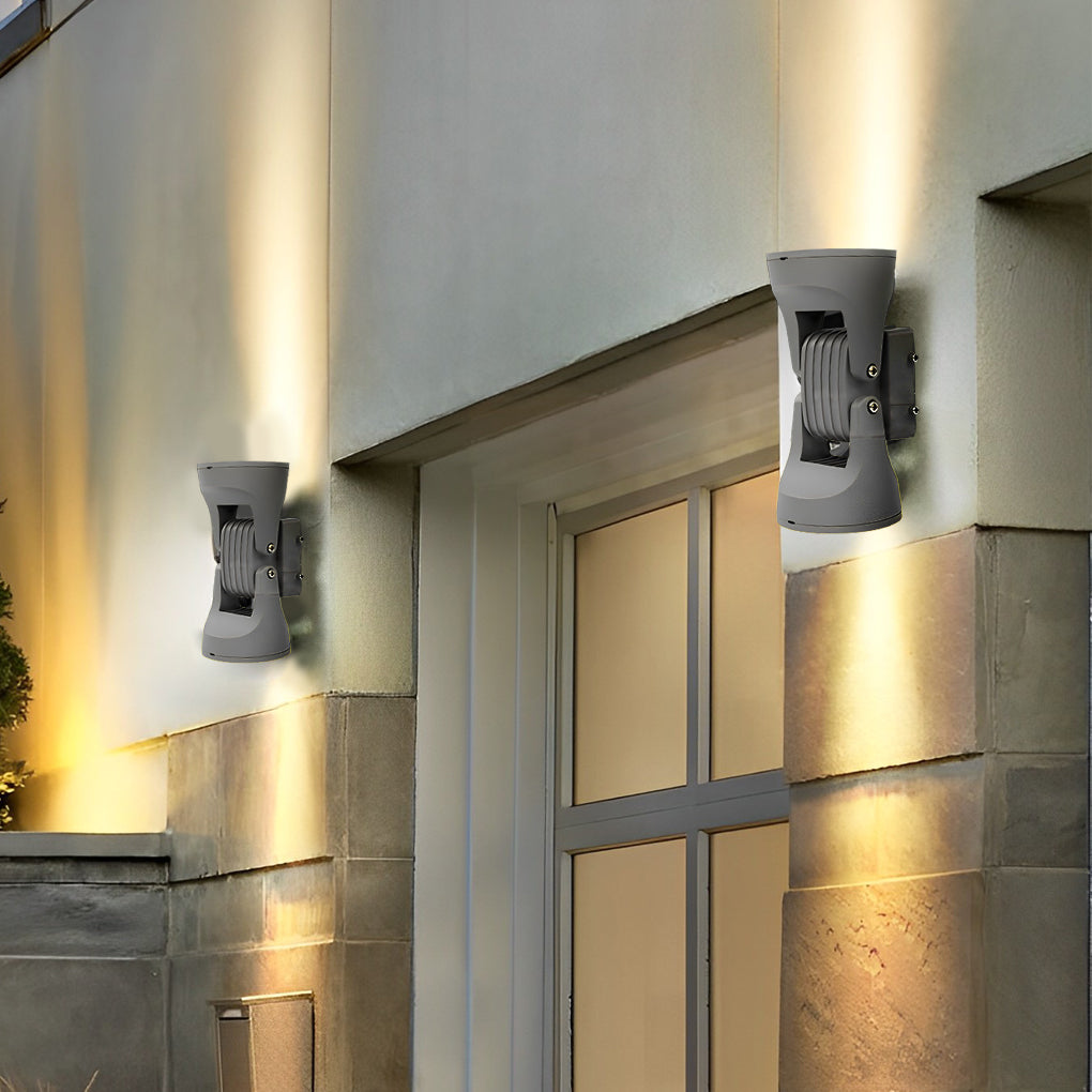 2-Light Rotating Head Up Down Outdoor Wall Light