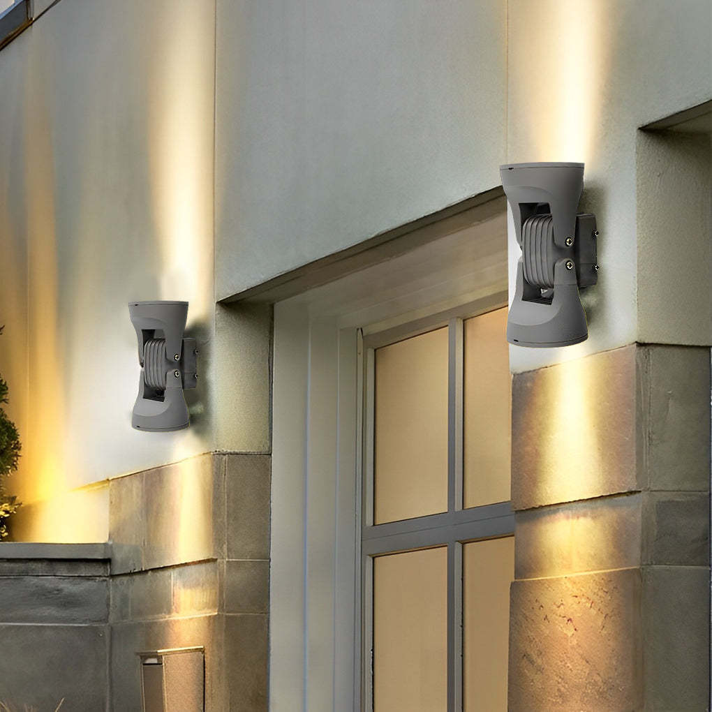 8 In. 2-Light Rotating Heads LED Up Down Outdoor Wall Light-Lighom