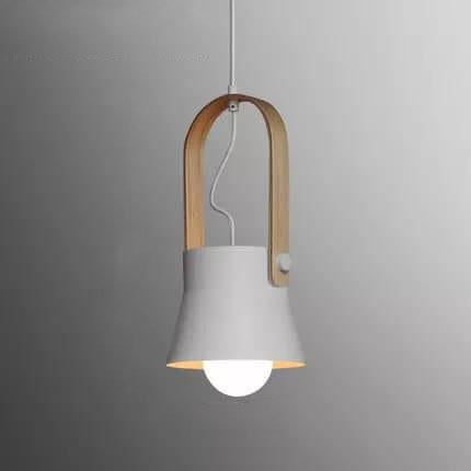 Nordic Wood Dome Handle Pendant Light