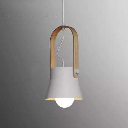 Nordic Wood Dome Handle Pendant Light