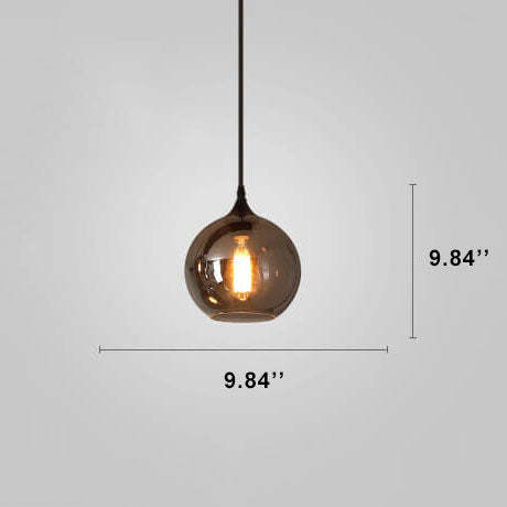 Modern Smoke Gray Glass LED Pendant