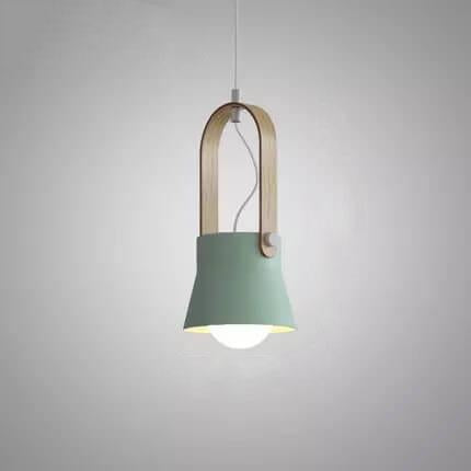 Nordic Wood Dome Handle Pendant Light