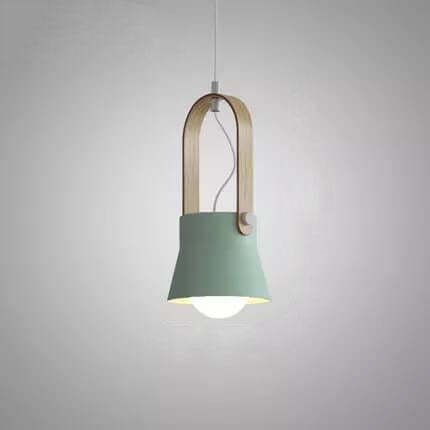 Nordic Wood Dome Handle Pendant Light
