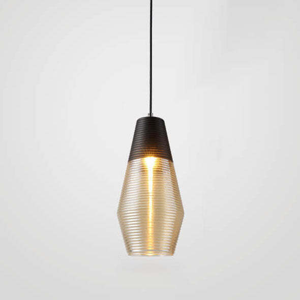 Modern Ribbed Glass Pendant Light