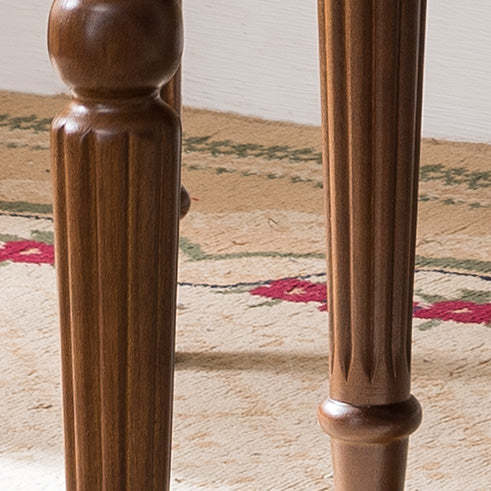 Vintage Wood Fabric Padded Vanity Stool