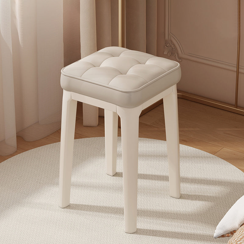 Minimalist Leather Metal Padded Vanity Stool