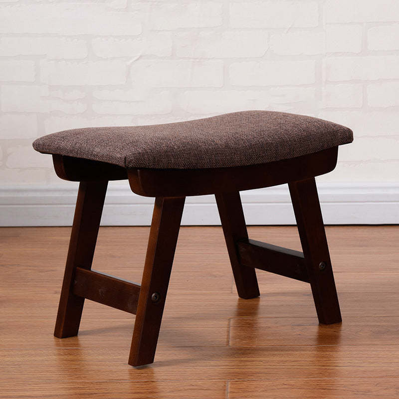 Minimalist Fabric Wood Curved Low Stool