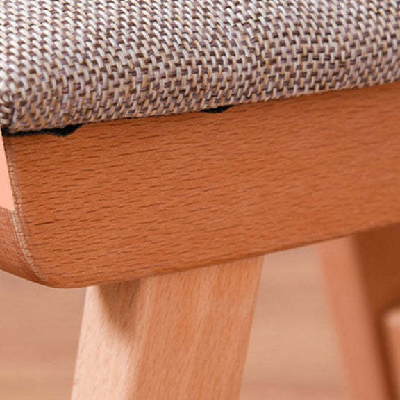 Minimalist Fabric Wood Curved Low Stool