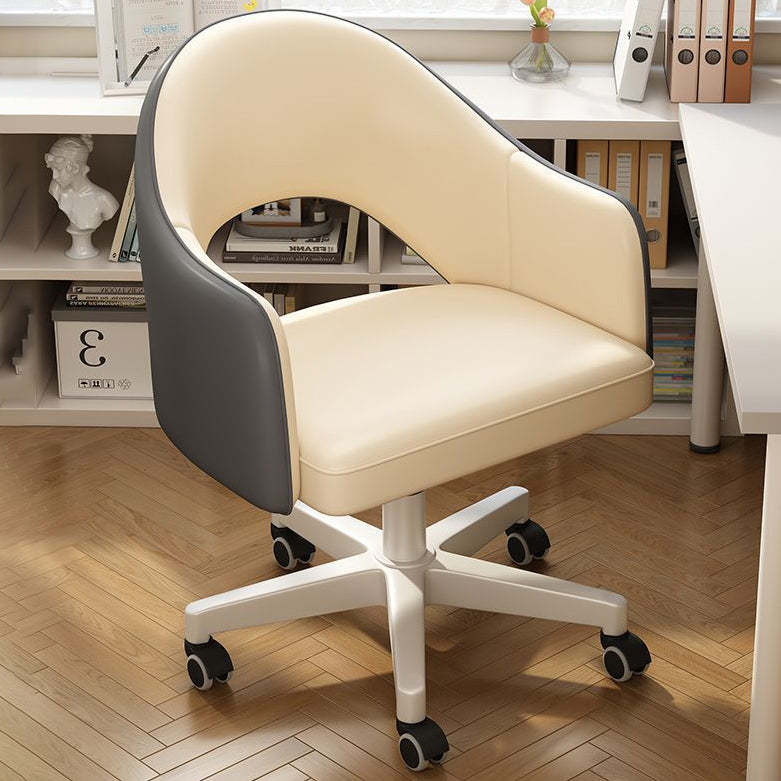 Gray leather office chairs - minimalist — Gray & White