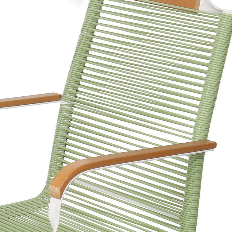 Minimalist Iron Striped Outdoor Lounge Chair — Black