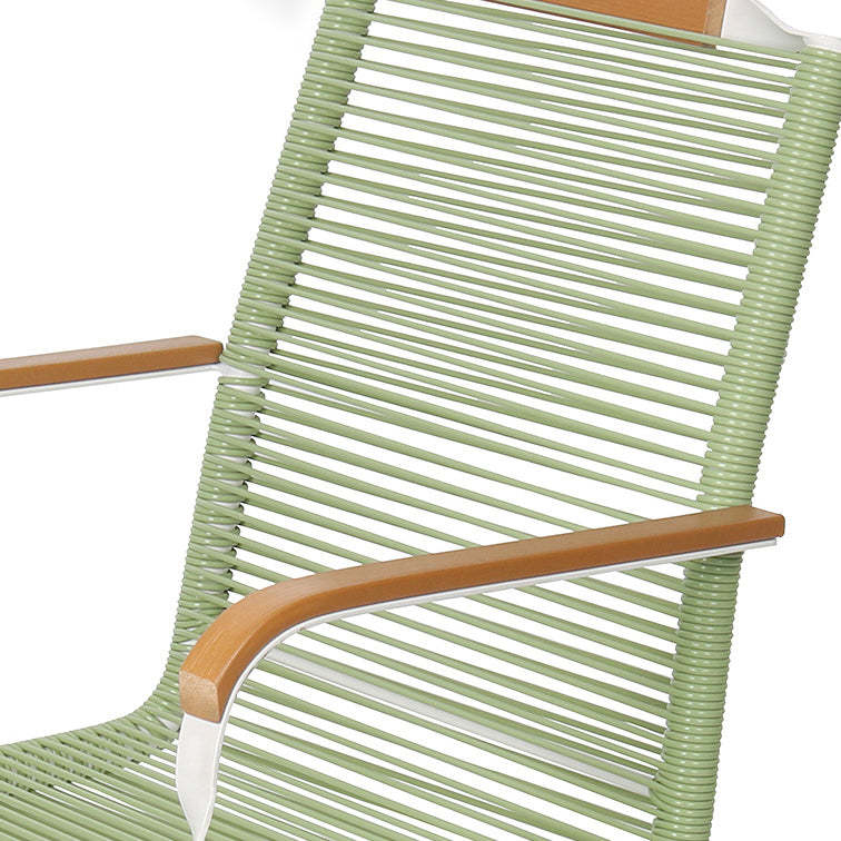 Minimalist Iron Striped Outdoor Lounge Chair — Black