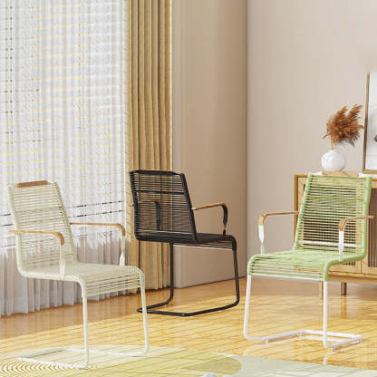Minimalist Iron Striped Outdoor Lounge Chair