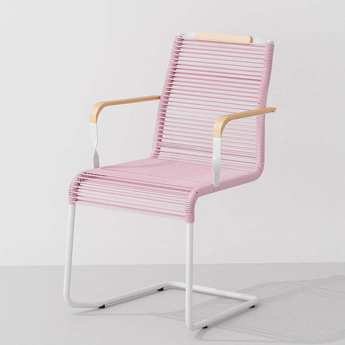Minimalist lounge striped green chairs in iron — Pink