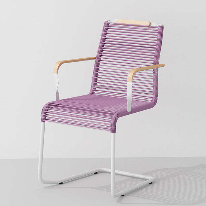 Minimalist Iron Striped Outdoor Lounge Chair